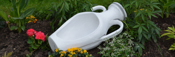 Amphora as a flowerpot