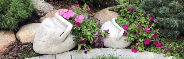 Flower pot planter amphora around big