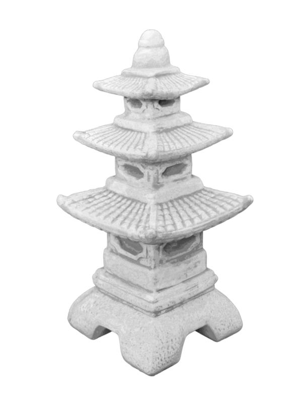Stone lamp in the shape of a Japanese pagoda