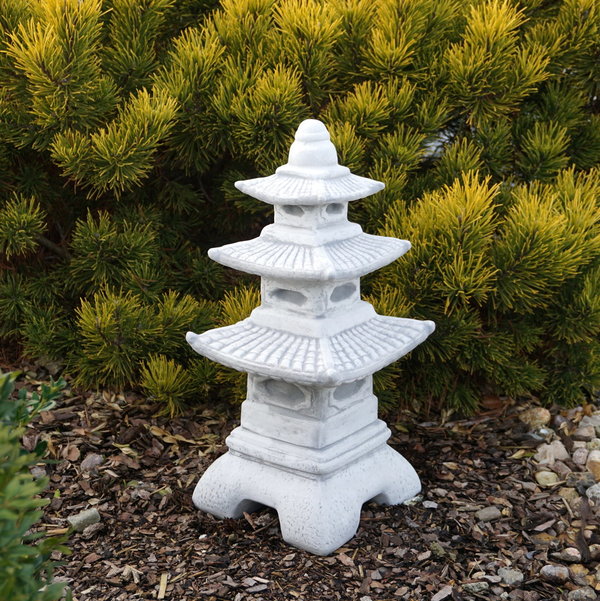 Stone lamp in the shape of a Japanese pagoda