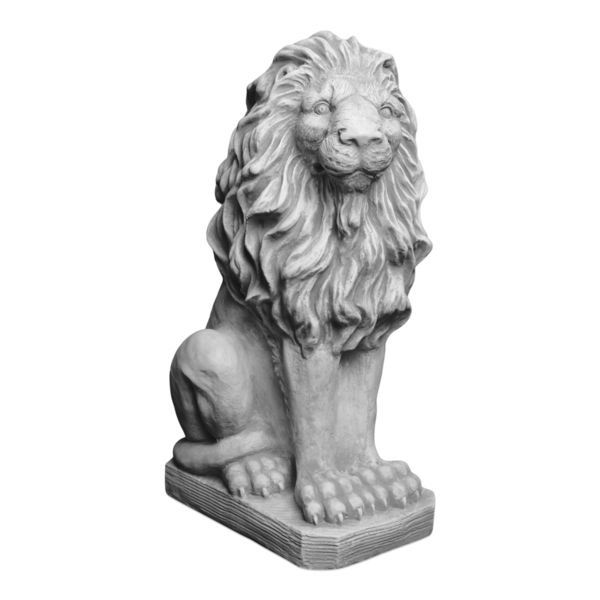 Lion statue facing right