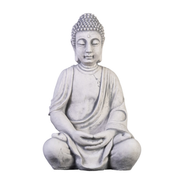 Large Buddha statue in gray color scheme