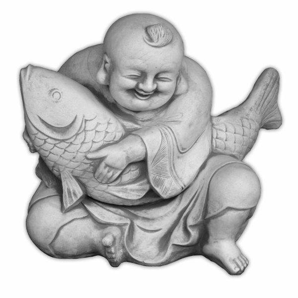 Big Buddha statue with koi fish