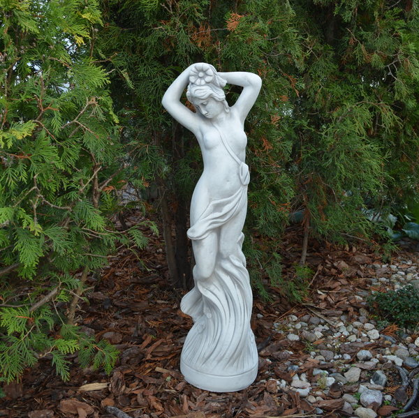 Erotic statue of a woman with flowing hair