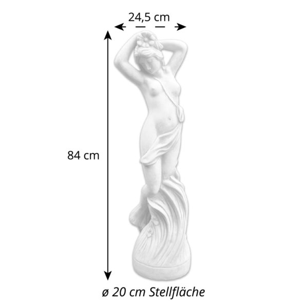 Erotische Frauen-Statue mit wallendem Haar