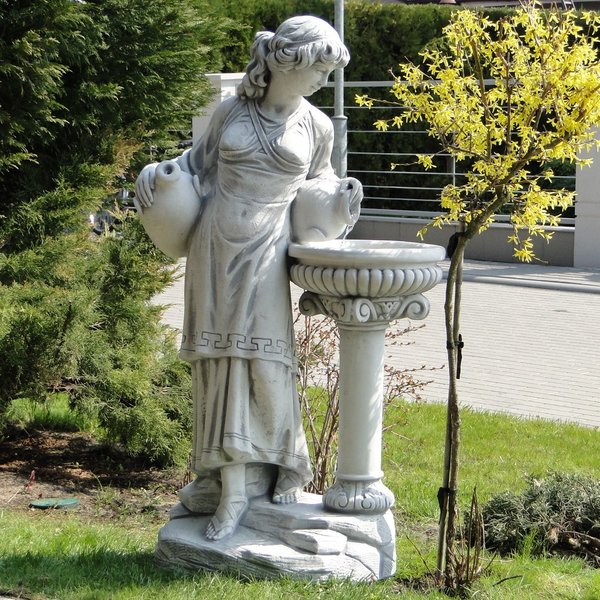 Statue of a Woman with a Bird Bath