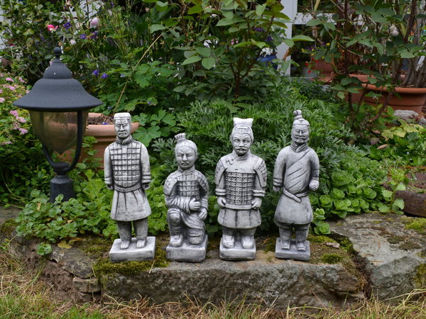 Set of four Chinese terracotta warriors