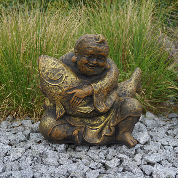 Großer Buddha in exklusiver Bronze-Farbe