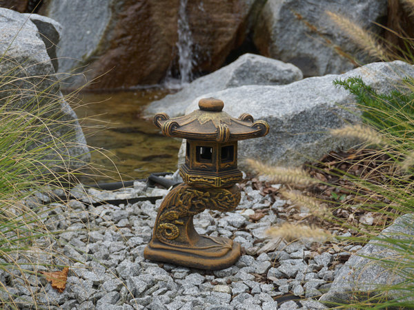 Japanese stone lantern in an exclusive color scheme