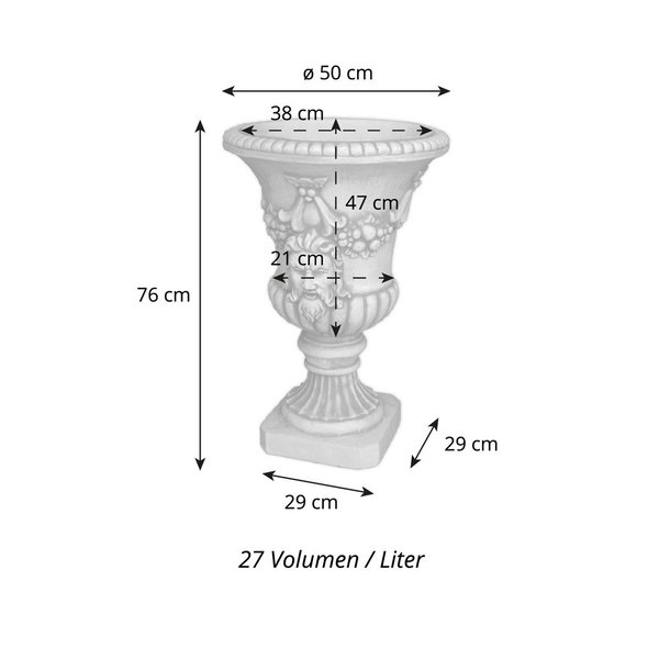 Pflanzgefäß groß Vase mit Ornamente
