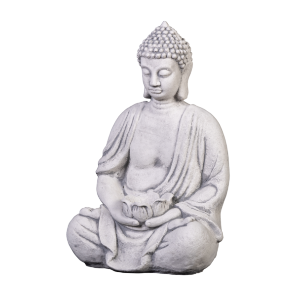 Buddha-Figur mit einer Schale in den Händen