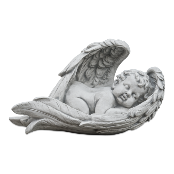 Engel-Figur – Baby eingehüllt in Flügel