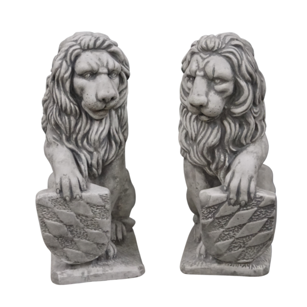 Sonderpreis: Löwen-Paar mit Schild