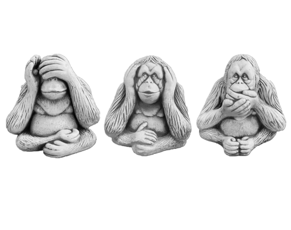 Drei Affen: nichts sehen, nichts hören, nichts sagen
