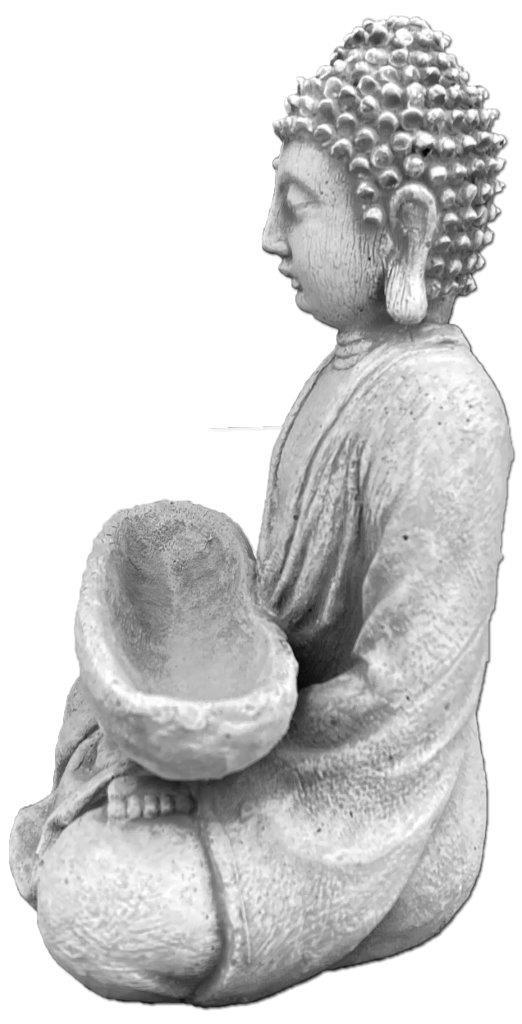Stein Buddha mit Schale Mönch